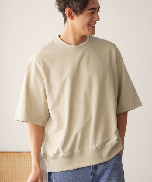 coca(coca)(コカ)の「メンズ ビッグシルエットスウェTシャツ(Tシャツ/カットソー・メンズ・ホワイト/グリーン/ライトグレー/チャコール/ネイビー/ブラック/ベージュ・M/L)」の5枚目の写真