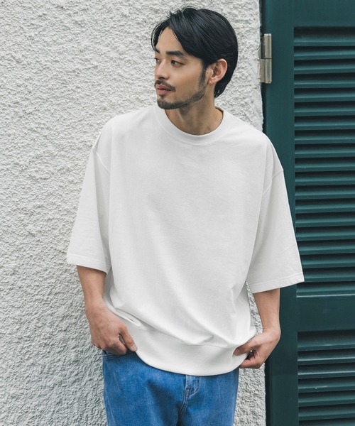 coca(coca)(コカ)の「メンズ ビッグシルエットスウェTシャツ(Tシャツ/カットソー・メンズ・ホワイト/グリーン/ライトグレー/チャコール/ネイビー/ブラック/ベージュ・M/L)」の2枚目の写真