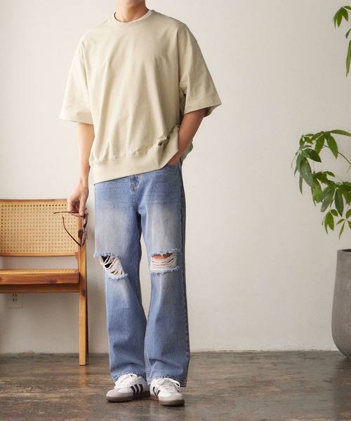coca(coca)(コカ)の「メンズ ビッグシルエットスウェTシャツ(Tシャツ/カットソー・メンズ・ホワイト/グリーン/ライトグレー/チャコール/ネイビー/ブラック/ベージュ・M/L)」の16枚目の写真