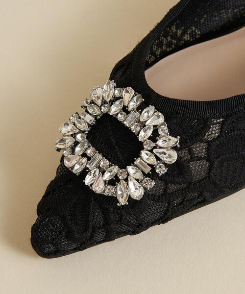 ODETTE E ODILE(オデットエオディール)の「【WEB限定】ビジューバックル フラット15●↑(パンプス・レディース・ホワイト/ブラック・22cm/22.5cm/23cm/23.5cm/24cm/24.5cm/25cm)」の5枚目の写真