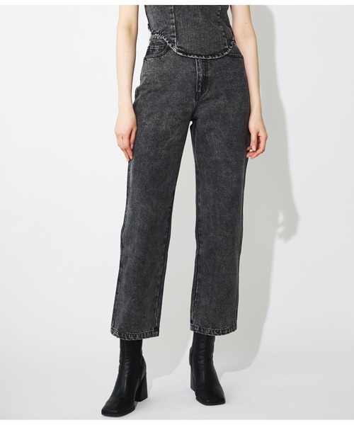 ANLIBERTY ANAP(アンリバティアナップ)の「デニムペインターパンツ【セットアップ可能】(デニムパンツ・レディース・ブラック・S/M)」の1枚目の写真