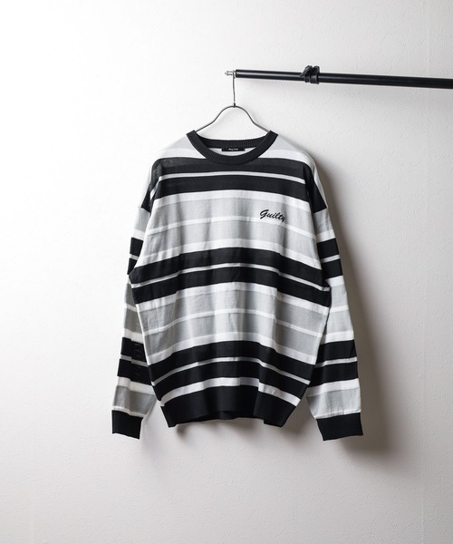 【セール】【Bling leads】12GG マルチボーダー サマーニット（ニット/セーター）｜Bling Leads（ブリングリーズ）