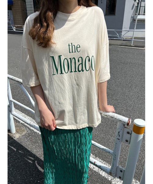 WC(ダブル シー)の「theMonacoロゴTシャツ(Tシャツ/カットソー・レディース・ホワイト/グレー/アイボリー・FREE)」の1枚目の写真