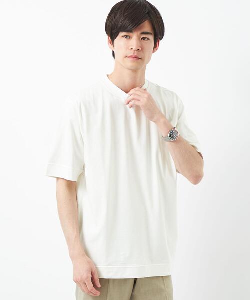 gim(ジム)の「<gim>プラチナフェイスコットン Tシャツ(Tシャツ/カットソー・メンズ・ネイビー/ライトグレー/ホワイト/オリーブ・S/M/L)」の2枚目の写真