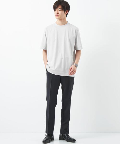 gim(ジム)の「<gim>プラチナフェイスコットン Tシャツ(Tシャツ/カットソー・メンズ・ネイビー/ライトグレー/ホワイト/オリーブ・S/M/L)」の8枚目の写真