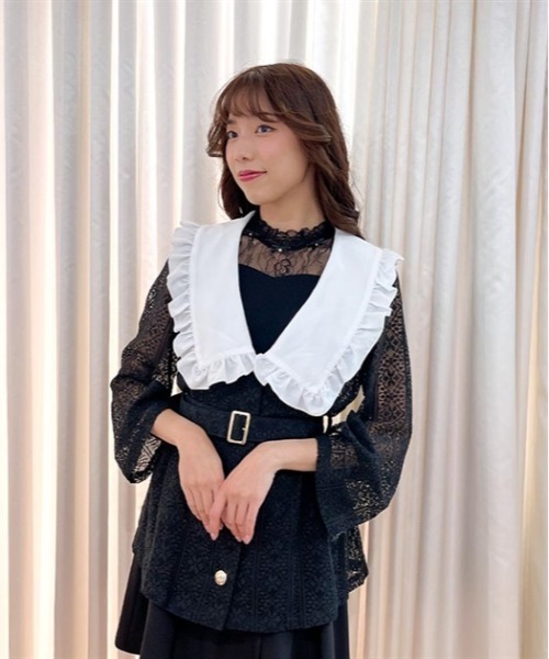 reve de femme 裏ボア　ジャケット　カットソー３枚 axes femme POETIQUE（アクシーズファムポエティック）の「総レース