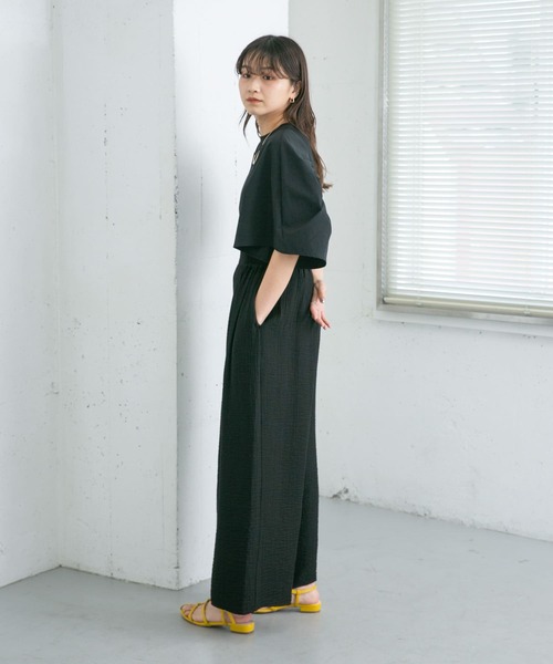 KBF（ケイビーエフ）の「ワッシャーWIDEイージーパンツ（その他パンツ・レディース・ブラック/オフホワイト・ONE）」の6枚目の写真