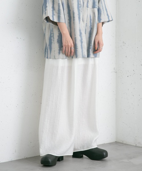 KBF（ケイビーエフ）の「ワッシャーWIDEイージーパンツ（その他パンツ・レディース・ブラック/オフホワイト・ONE）」の9枚目の写真