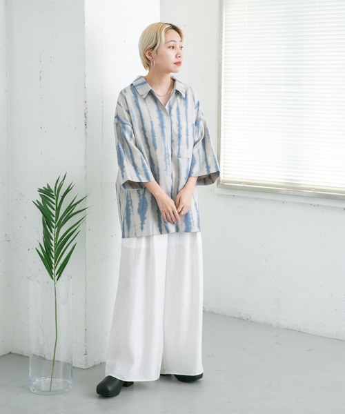 KBF（ケイビーエフ）の「ワッシャーWIDEイージーパンツ（その他パンツ・レディース・ブラック/オフホワイト・ONE）」の13枚目の写真