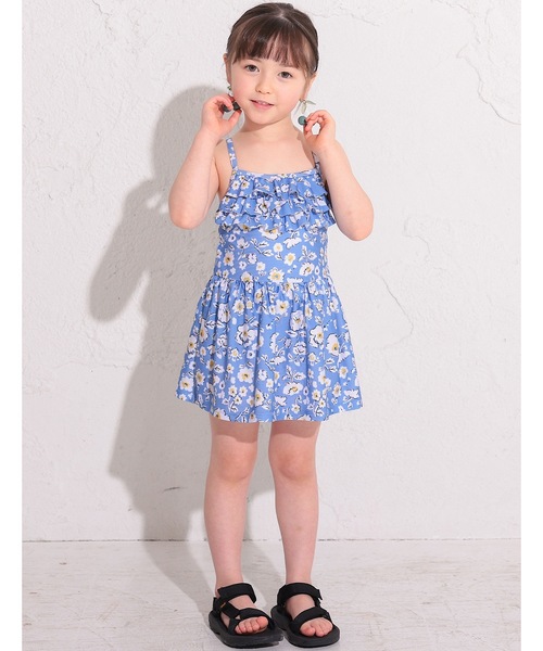 Ocean&Ground(オーシャン&グラウンド)の「ハナガラフリルスイムワンピース(80~140cm)(水着・キッズ・マルチ/ブルー/イエロー・100/110/120/130/140/90)」の2枚目の写真