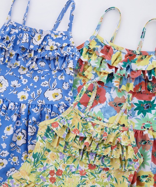 Ocean&Ground(オーシャン&グラウンド)の「ハナガラフリルスイムワンピース(80~140cm)(水着・キッズ・マルチ/ブルー/イエロー・100/110/120/130/140/90)」の14枚目の写真