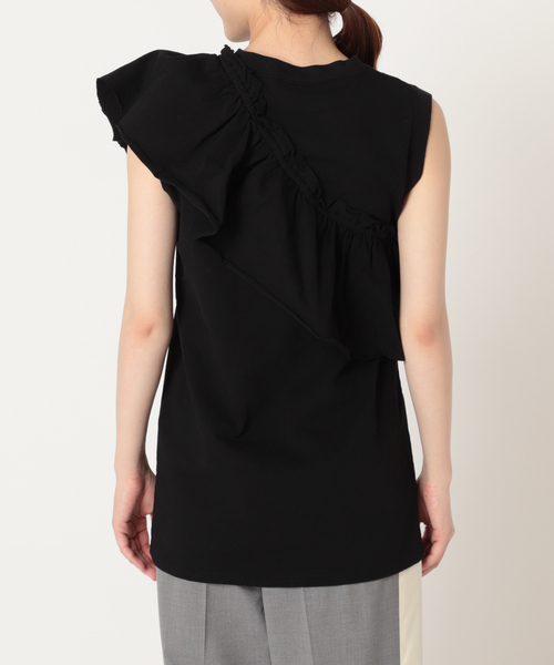 CITYSHOP（シティーショップ）の「BAND SLEEVE TANK：カットソー（Tシャツ/カットソー・レディース・ブラック/ホワイト・FREE）」の21枚目の写真