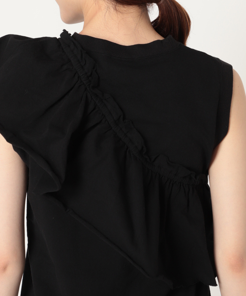 CITYSHOP（シティーショップ）の「BAND SLEEVE TANK：カットソー（Tシャツ/カットソー・レディース・ブラック/ホワイト・FREE）」の22枚目の写真