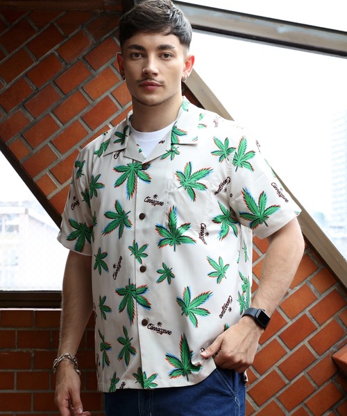 【セール】UNIVERD72 アロハシャツ（MARIJUANA）（シャツ/ブラウス）｜Beautiful Harmony（ビューティフルハーモニー）