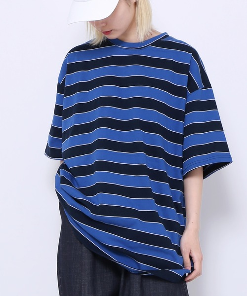 WOND(ウォンド)の「カラーボーダーTシャツ(Tシャツ/カットソー・レディース・ブルー/ブラック/グリーン・FREE)」の3枚目の写真
