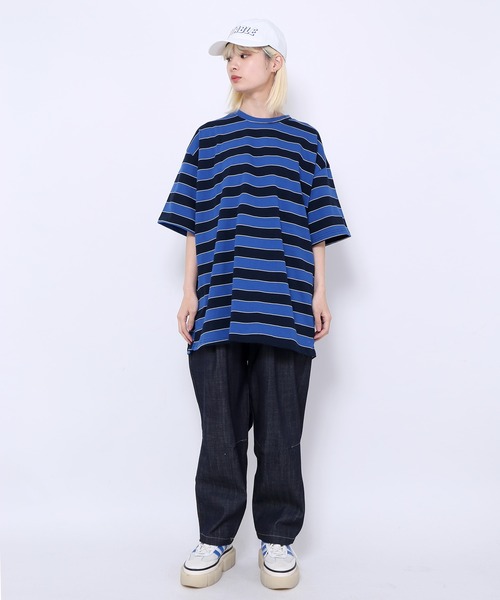 WOND(ウォンド)の「カラーボーダーTシャツ(Tシャツ/カットソー・レディース・ブルー/ブラック/グリーン・FREE)」の11枚目の写真