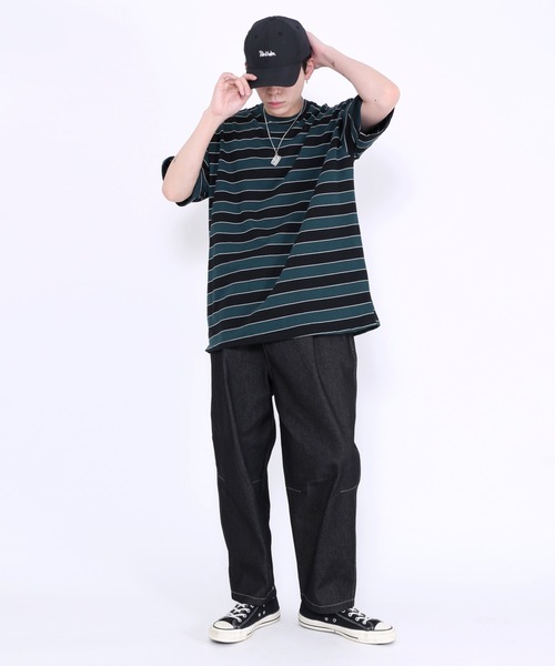 WOND(ウォンド)の「カラーボーダーTシャツ(Tシャツ/カットソー・レディース・ブルー/ブラック/グリーン・FREE)」の13枚目の写真