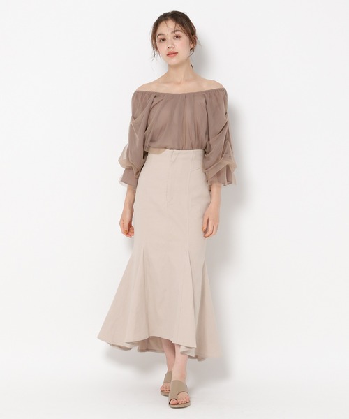 mysty woman（ミスティウーマン）の「レイヤーチュールタックスリーブブラウス 964472（シャツ/ブラウス・レディース・ホワイト系その他/モカ/ブラック・FREE）」の14枚目の写真