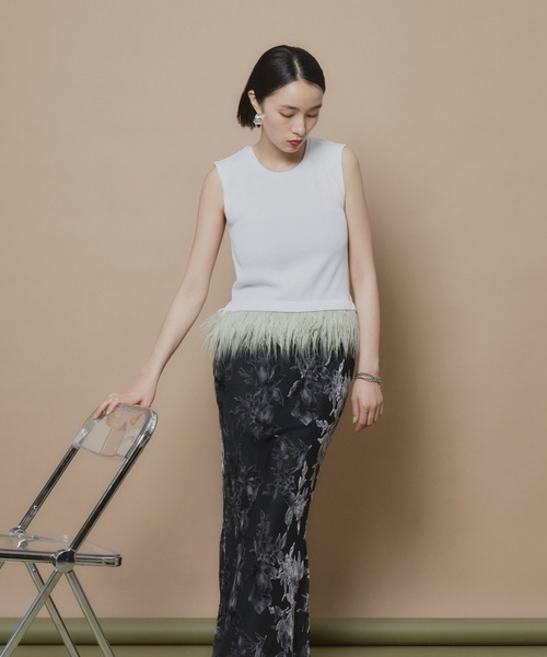 yae(ヤエ)の「【Revival】2way fur hem tanktop/2wayファーヘムタンクトップ(タンクトップ・レディース・ライトブルー/ブラック/グレー/ライトグリーン・FREE)」の5枚目の写真