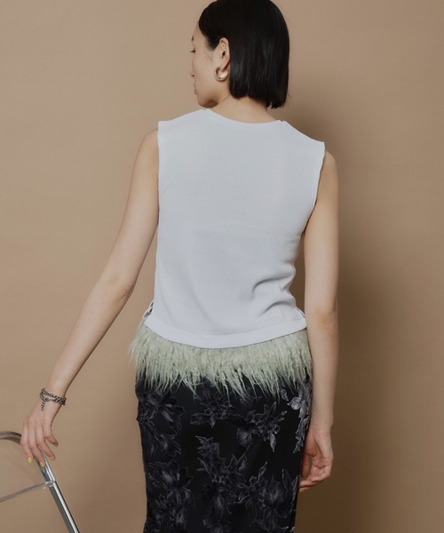 yae(ヤエ)の「【Revival】2way fur hem tanktop/2wayファーヘムタンクトップ(タンクトップ・レディース・ライトブルー/ブラック/グレー/ライトグリーン・FREE)」の12枚目の写真