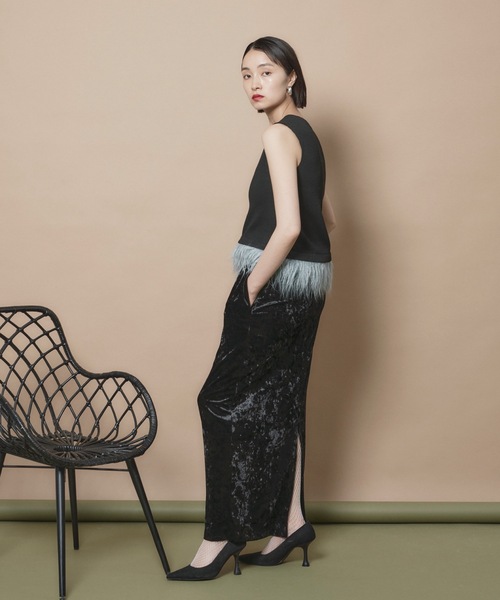 yae(ヤエ)の「【Revival】2way fur hem tanktop/2wayファーヘムタンクトップ(タンクトップ・レディース・ライトブルー/ブラック/グレー/ライトグリーン・FREE)」の7枚目の写真