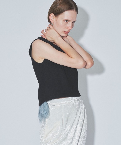 yae(ヤエ)の「【Revival】2way fur hem tanktop/2wayファーヘムタンクトップ(タンクトップ・レディース・ライトブルー/ブラック/グレー/ライトグリーン・FREE)」の21枚目の写真