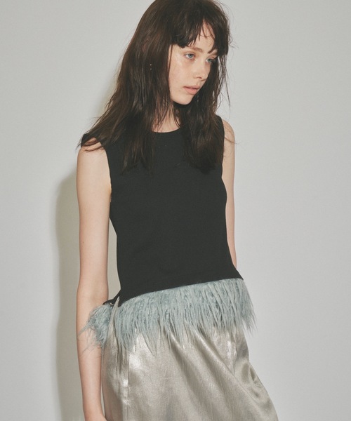 yae(ヤエ)の「【Revival】2way fur hem tanktop/2wayファーヘムタンクトップ(タンクトップ・レディース・ライトブルー/ブラック/グレー/ライトグリーン・FREE)」の15枚目の写真