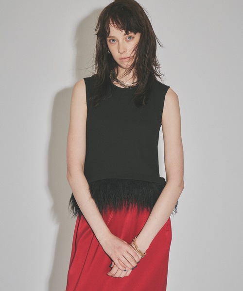 yae(ヤエ)の「【Revival】2way fur hem tanktop/2wayファーヘムタンクトップ(タンクトップ・レディース・ライトブルー/ブラック/グレー/ライトグリーン・FREE)」の16枚目の写真