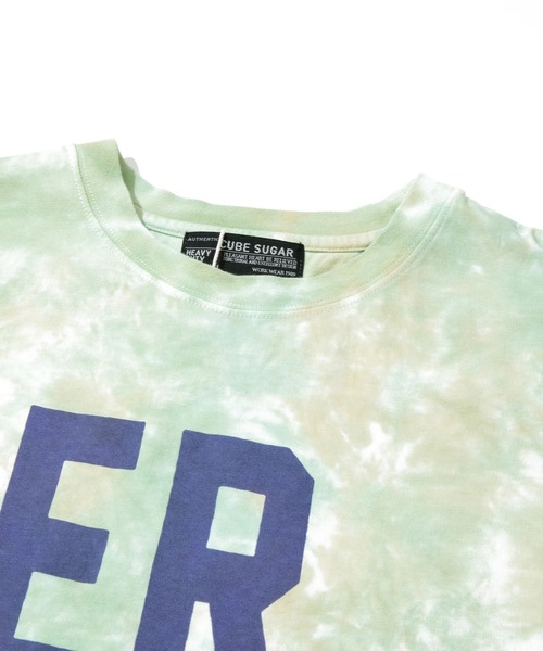 CUBE SUGAR(キューブシュガー)の「CUBE SUGAR/キューブシュガー 20/-天竺タイダイクルーTシャツ(Tシャツ/カットソー・レディース・グリーン/パープル・FREE)」の3枚目の写真