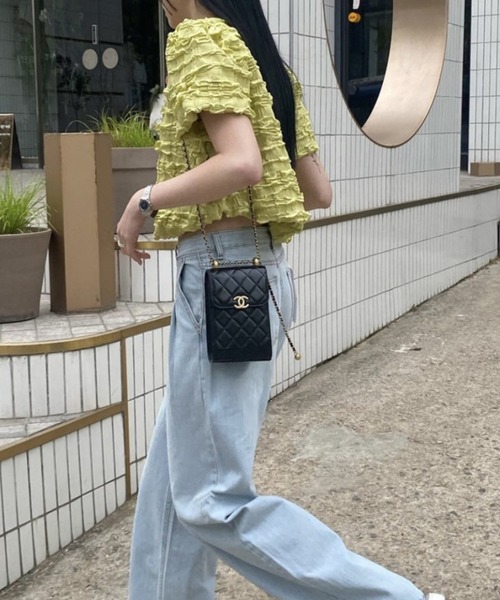 aimoha（アイモハ）の「ポコポコ半袖トップス (SS)（Tシャツ/カットソー・レディース・ブラック/ホワイト/グリーン・FREE）」の11枚目の写真