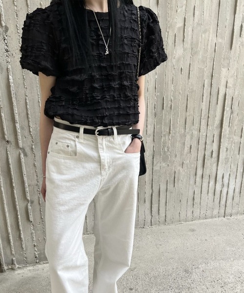 aimoha（アイモハ）の「ポコポコ半袖トップス (SS)（Tシャツ/カットソー・レディース・ブラック/ホワイト/グリーン・FREE）」の15枚目の写真