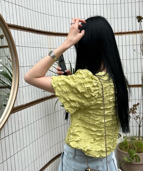 aimoha（アイモハ）の「ポコポコ半袖トップス (SS)（Tシャツ/カットソー・レディース・ブラック/ホワイト/グリーン・FREE）」の22枚目の写真