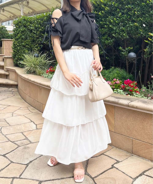 アパルトモン購入 ATEA OCEANIE ボウタイ シルクシャツ テラコッタ