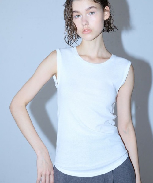 タンクトップ ノースリーブ 「別注」MIDIUMISOLID×TGM　Mix organic cotton tank-top レディース MIDIUMISOLID タンクトップ ノースリーブ 「別注」MIDIUMISOLID