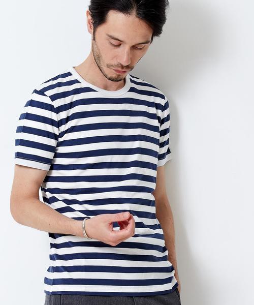 green label relaxing(グリーンレーベルリラクシング)の「◎GIZA BOR C/N S/S② Tシャツ◆(Tシャツ/カットソー・メンズ・ホワイト/ブラウン/ネイビー/オリーブ・SMALL/LARGE/X-LARGE/MEDIUM)」の1枚目の写真