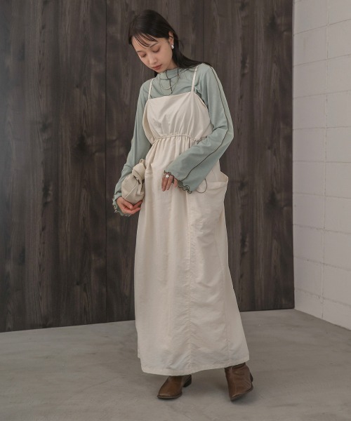 Bab(バブ)の「前後2WAY配色メロウカットソー(Tシャツ/カットソー・レディース・ブラック/ブルー/オフホワイト/ブラウン/グリーン/ベージュ・FREE)」の19枚目の写真