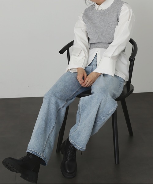 FREE'S MART(フリーズマート)の「◆クルーネックニットベスト(ベスト・レディース・グレー/ブラック/ホワイト・FREE)」の22枚目の写真