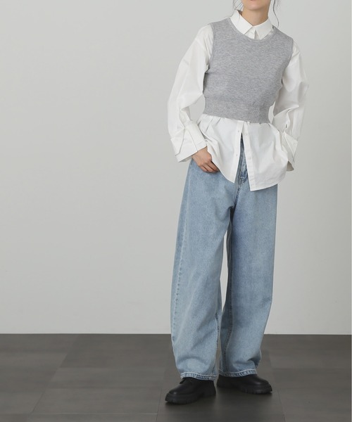 FREE'S MART(フリーズマート)の「◆クルーネックニットベスト(ベスト・レディース・グレー/ブラック/ホワイト・FREE)」の19枚目の写真