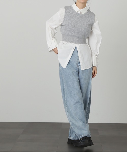 FREE'S MART(フリーズマート)の「◆クルーネックニットベスト(ベスト・レディース・グレー/ブラック/ホワイト・FREE)」の16枚目の写真