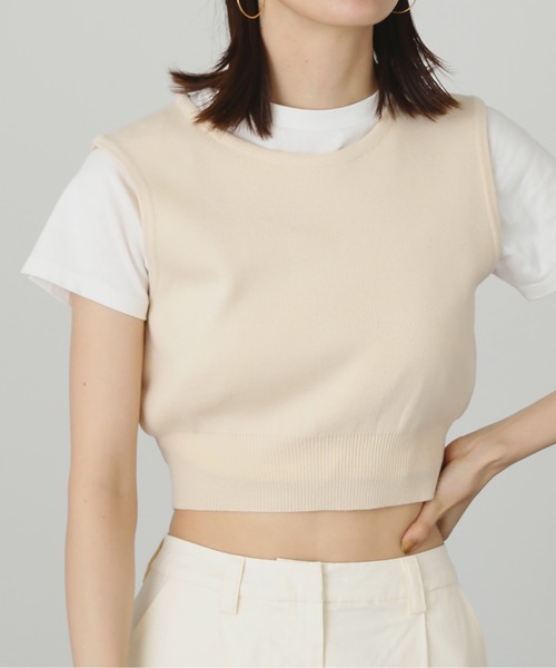 FREE'S MART(フリーズマート)の「◆クルーネックニットベスト(ベスト・レディース・グレー/ブラック/ホワイト・FREE)」の20枚目の写真