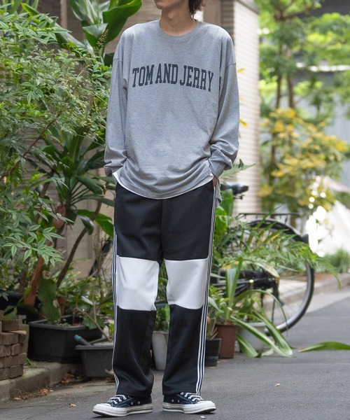 JOHN'S CLOSET(ジョンズクローゼット)の「【13】切替サイドライン トラックパンツ(その他パンツ・メンズ・サックスブルー/ブラック・MEDIUM/LARGE)」の5枚目の写真