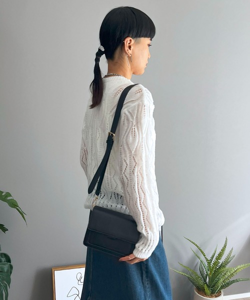 Jewelobe(ジュエローブ)の「透かし柄編みモヘアライクニットプルオーバー(ニット/セーター・レディース・ホワイト/ピンク/ブラック・FREE)」の8枚目の写真
