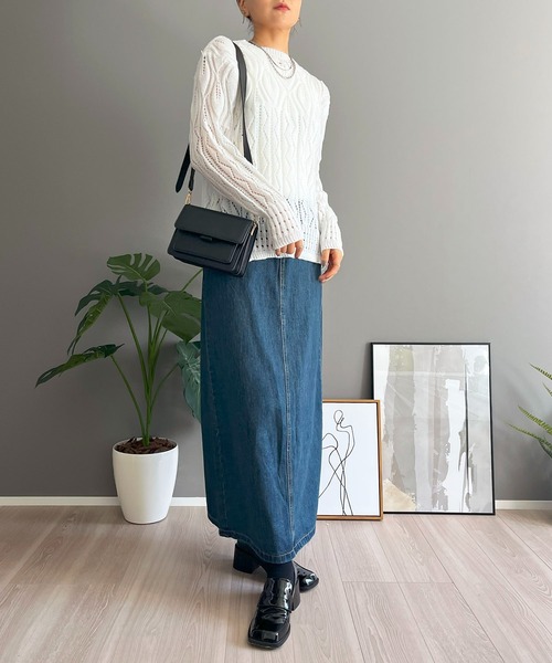 Jewelobe(ジュエローブ)の「透かし柄編みモヘアライクニットプルオーバー(ニット/セーター・レディース・ホワイト/ピンク/ブラック・FREE)」の10枚目の写真