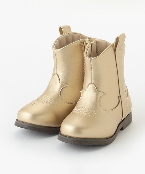petit main（プティマイン）の「ウエスタンブーツ（スニーカー・キッズ・ブラック/ゴールド・18cm/16cm/19cm/15cm/17cm）」の2枚目の写真