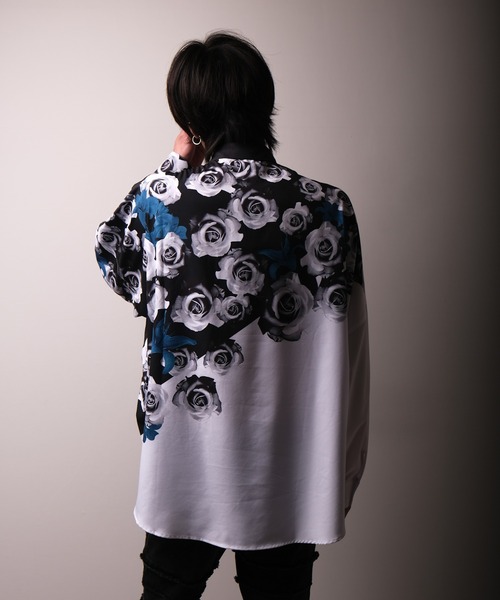 Floral print mode long sleeve shirt / 花柄プリントシャツ unisex（シャツ/ブラウス）｜REGIEVO（レジエボ）