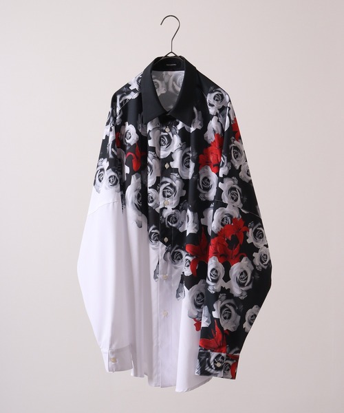 Floral print mode long sleeve shirt / 花柄プリントシャツ unisex（シャツ/ブラウス）｜REGIEVO（レジエボ）