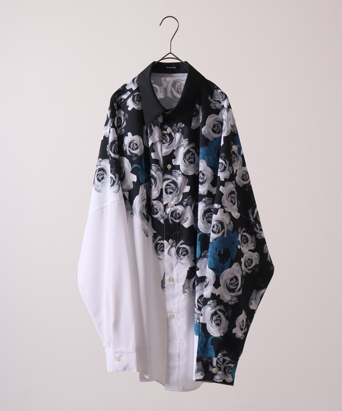 Floral print mode long sleeve shirt / 花柄プリントシャツ unisex（シャツ/ブラウス）｜REGIEVO（レジエボ）