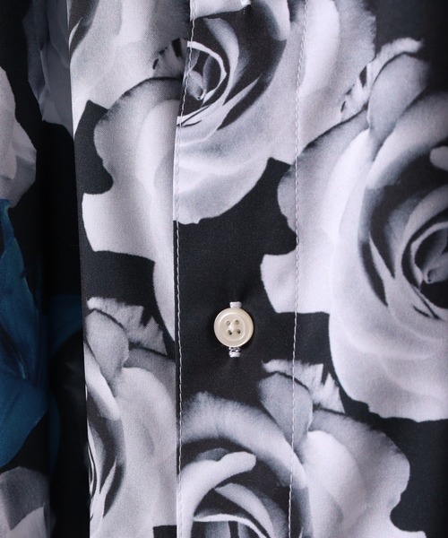 Floral print mode long sleeve shirt / 花柄プリントシャツ unisex（シャツ/ブラウス）｜REGIEVO（レジエボ）