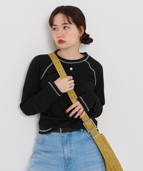 TINA：JOJUN（ティーナジョジュン）の「スター 刺繍入りカットソー TINA：JOJUN（Tシャツ/カットソー・レディース・オレンジ/ホワイト/ブラック・M）」の15枚目の写真