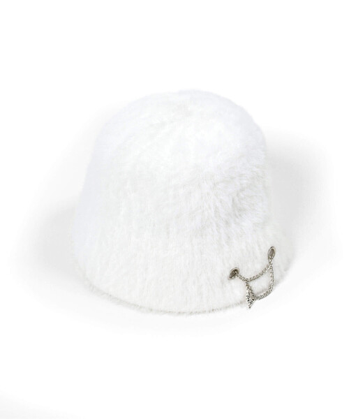 ZIDDY（ジディ）の「【 ニコ☆プチ 掲載 】蝶チャーム付きバケットハット（ハット・キッズ・オフホワイト/ブラック・FREE）」の6枚目の写真